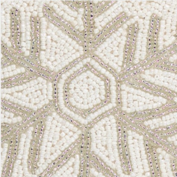 34th & Pine Christmas Silver Snowflake Beaded Throw Pillow Decor 16" Holiday NEW - Picture 5 of 10